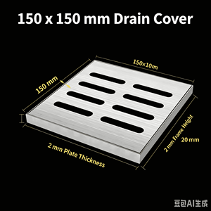 Grille de drainage carrée interchangeable en acier inoxydable galvanisé, anti-corrosion et durable, pour caniveaux de passerelles, plusieurs normes - Product Image 3