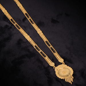 มนต์ทอง, เครื่องประดับแบบดั้งเดิม, จี้ mangalsutra สำหรับผู้หญิง, เครื่องประดับฤดูแต่งงาน, chapado En Oro laminado - Product Image 2