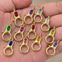 YUNCHENG OEM Collier Pendentif Personnalisé en Laiton Plaqué Or 18K avec Fermoir Lobby et Zircon Cubique, Bijou Délicat en Or pour Femme