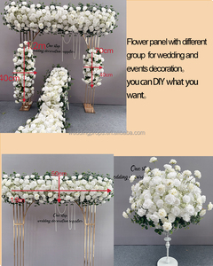 Arco nuziale con fiori ad <span class=keywords><strong>angolo</strong></span> per esterni sfondo bianco floreale da tavolo Runner da sposa decorazione ad arco floreale - Product Image 4