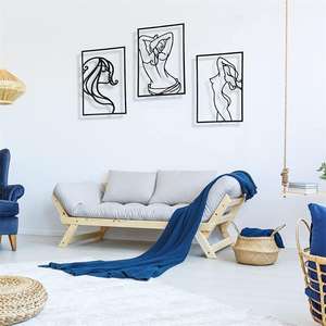 <span class=keywords><strong>Silueta</strong></span> de Metal de decoración de pared para <span class=keywords><strong>mujer</strong></span>, <span class=keywords><strong>cuadro</strong></span> de línea de cuerpo femenino Simple, decoración de pared para el hogar, pegatina de pared artística, 3 uds. - Product Image 3