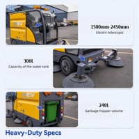 Balayeuse routière X7 robuste avec largeur de nettoyage réglable de 1500 à 2450 mm et lavage haute pression pour routes municipales et ports