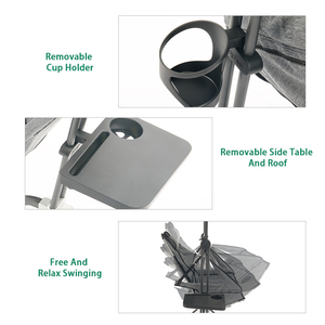 Freestyle Rocker amaca sedia da campeggio oversize pieghevole campeggio sedia oscillante con baldacchino portabicchieri e tavolino - Product Image 3