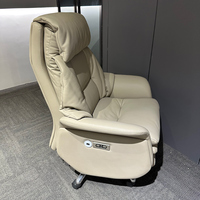 Chaise de bureau ergonomique pivotante à dossier haut en cuir véritable de luxe, réglable en hauteur, pour patron, PDG, directeur