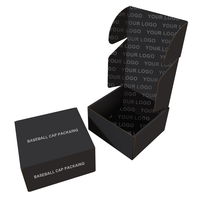 Boîte d'emballage en carton imprimé noir pour casquette de baseball, personnalisée, pour vente en gros, Cajas Para Sombreros pour l'emballage de chapeaux