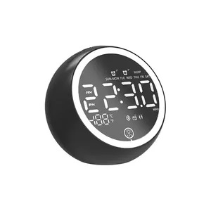 Hot Sale Night Light LED Wireless 5.0 Alarm Clock Speaker Dock 5W Loudspeaker With FM Audio AUX USB TF Card Mobile Charging