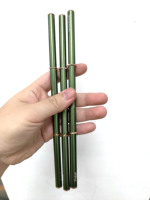 Nouvelle tendance : Pinceau à ongles 2-en-1 double embout avec manche métallique vert pour extensions de cheveux en nylon et détails de peinture
