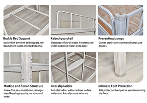 Chambre dormotoire pas cher <span class=keywords><strong>3</strong></span> <span class=keywords><strong>niveaux</strong></span> adulte fer métal cadre de lit en acier triple lit superposé - Product Image 6