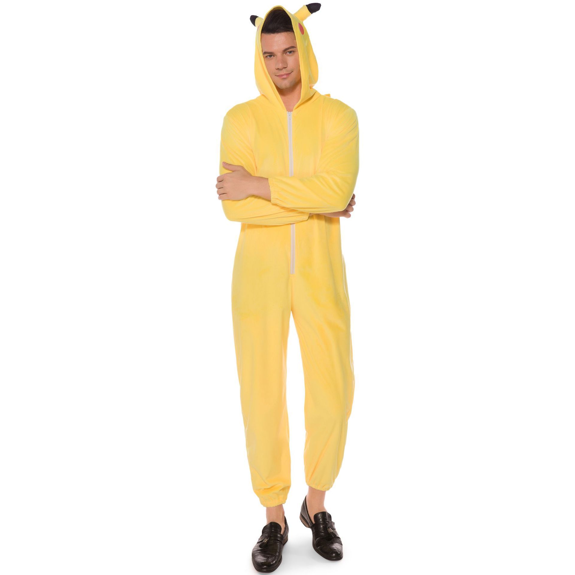 Gelbes Cosplay-Set – 4-teilig, Mit Brille, Mütze & Hosenträger, Für Halloween & Parties