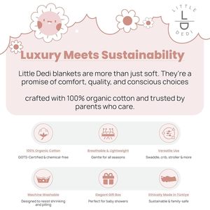 Little Dedi Baby Knitted <b>Blanket</b> Dusty Pink Organic Cotton Swaddle Crib Stroller <b>Blanket</b> With Gift Box All Season Use - Product Image 4