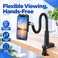 Support de tablette pliable, support de téléphone universel, rotation à 360°, montage mural en acier carbone pour iPad et utilisation sur le lit, portable