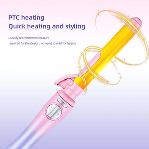 गुलाबी बैंगनी ग्रेडिएंट स्वचालित हेयर कर्लर बाएं दाएं रोटेशन बटन lcd स्क्रीन ptc हीटर इलेक्ट्रिक सिरेमिक आयरन - Product Image 3
