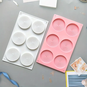 Moule en silicone en forme de spirale à 6 trous, moules à gâteaux 3D, mousses pour glaces, chocolat, pâtisserie, ustensiles de cuisson, dessert, art culinaire - Product Image 2