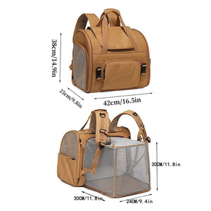 Breathable Mesh Expandable Cat <b>Backpack</b> Portable Large Capacity Pet Travel Carrier for Small Pets - Product Image 5