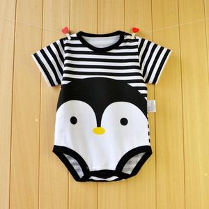 Vente en gros de vêtements pour bébé fille à 1 dollar, barboteuses rayées à manches courtes pour l'été - Product Image 1