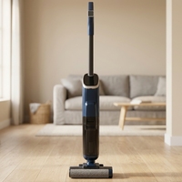Aspirateur sans fil eau et poussière, eau chauffée, auto-nettoyant, forte aspiration, moteur sans balais, écran LCD, assistant vocal pour la maison