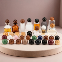 Couvre-diffuseur en bois et bouchon pour flacons de parfum ronds en verre, décorations aromatiques idéales pour les chambres, les salles de bain, les bureaux, bouchon de flacon de parfum