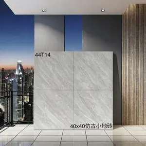 골동품 매트 400*400mm 유약 시멘트 타일 미끄럼 방지 내화 벽돌 현대 소박한 돌 질감 인테리어 욕실 방 바닥