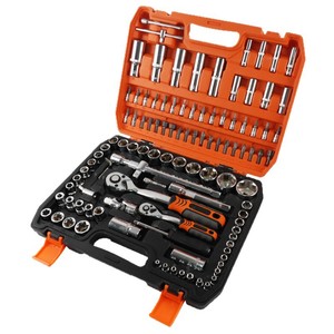 Set Perkakas Soket Kunci Pas 108-Piece Langsung dari Pabrik dengan Ukuran Drive 1/4 & 1/2 Inci dan Kotak Penyimpanan Plastik - Product Image 5