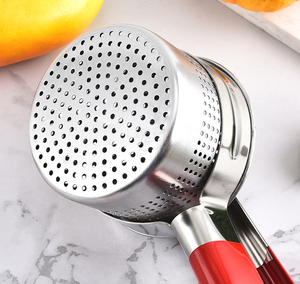 Thép không gỉ Rau ép, Non-Slip Red Silicone xử lý, kim loại rau nước ép ép chất lỏng thực vật - Product Image 6