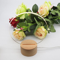 Lampe LED moderne en acrylique blanc chaud avec base en bois, alimentation USB, cadeau pour enfants, décoration de chambre, veilleuse, gravure laser