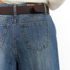 Haute qualité poids lourd été bleu lavé Denim Cargo bouton matériel sport femmes Jeans <span class=keywords><strong>court</strong></span> <span class=keywords><strong>Jean</strong></span> <span class=keywords><strong>Court</strong></span> Femme - Product Image 4