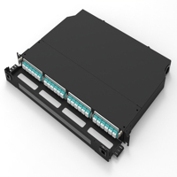 48 96 144 kotak distribusi Port 19 inci rak rel geser laci tempel APC Panel Patch serat optik dupleks 5G 96 Core FC