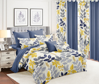 Ensemble de housse de couette Queen Size, drap et rideaux, imprimé sans fin, 5 pièces, écologique, certifié OEKO-TEX, tissé 100% polyester 40