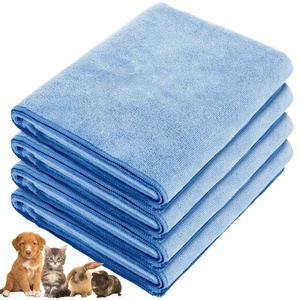 Serviettes pour chiens en gros pour sécher les animaux de compagnie, 4 couleurs, absorbantes, 100 % coton, 2 tailles, kit de bain pour chiens, personnalisable - Product Image 1