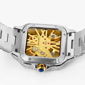 Orologio di Lusso Moissanite con Diamanti per Uomo, Stile Hip Hop, Vetro Zaffiro, Movimento al Quarzo Ronda, Impermeabile, con Diamanti Incastonati a Mano - Product Image 6