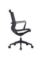 Chaise de bureau ergonomique pivotante moderne entièrement en maille, avec cadre en aluminium, dossier incurvé bionique et accoudoirs fixes, certifiée BIFMA pour les entreprises