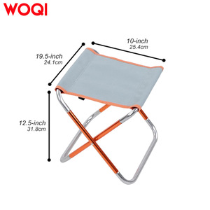 Tabouret pliant Woqi Mini, chaise de camping légère, siège portable d'extérieur, tissu Oxford argenté, 25,4x24,1x32 cm - Product Image 3