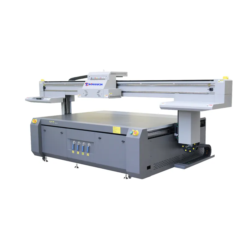 Printer Flatbed UV 2513, printer format besar industri logam kayu kardus kaca cetak kecepatan tinggi untuk koper