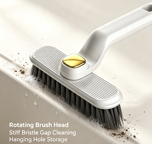 Rotating Gap Cleaning <b>Brush</b> Lightweight Plastic Toilet Bathroom Floor <b>Scrub</b> <b>Brush</b> 180 Degree Swivel Angle Cleaner - Product Image 3