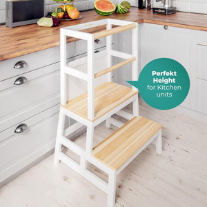 Torre de aprendizaje de cocina, taburete para niños pequeños para edades de 2 + 100 <span class=keywords><strong>KG</strong></span>/<span class=keywords><strong>220lbs</strong></span>, capacidad de peso, altura ajustable - Product Image 2