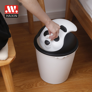 <span class=keywords><strong>Poubelle</strong></span> en plastique forme Panda de 5l/8l, corbeille avec couvercle rabattable, nouveau, 2020 - Product Image 1