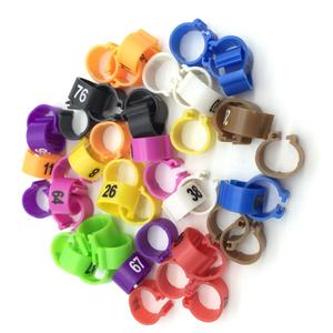 100 pièces/sac NO.1-100 Bagues pour pigeons, cailles et perroquets de 10 mm, bagues de patte colorées en plastique pour l'entraînement des oiseaux - Product Image 6