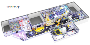 Aire de jeux intérieure pour enfants, ville de jeu de rôle avec maisonnette, supermarché, boulangerie, école, bureau de <span class=keywords><strong>poste</strong></span> et hôpital, thème plastique Luckyplay - Product Image 5