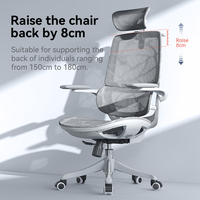 Mobilier de bureau Usine SIHOO M59AS Chaise ergonomique de back office en maille Chaise de bureau de personnel de soutien lombaire incurvée biomimétique