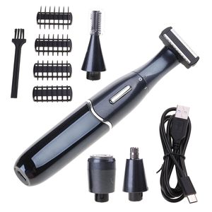Recortador eléctrico recargable 4 en 1 para cara, cuerpo, afeitadora y depiladora USB impermeable para mujeres y hombres, depilación Facial indolora - Product Image 3