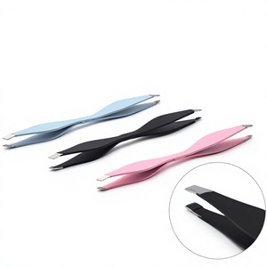 Pinzas para Cejas de Acero Inoxidable con Punta Doble, Color Azul, Estilo Moderno, Diseño Duradero - Product Image 5