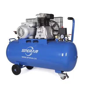 China 2hp 50l High Pressure Workshop Electric Rotary Belt Driven Mini Machines Industrial Screw Type Price Air Compressor