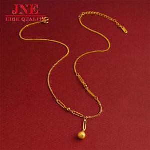 Nuova Collana con Ciondolo a Sfera in Rame Effetto Oro per Uomo e Donna, Bracciale Geometrico, Ornamento in Stile Retrò alla Moda - Product Image 6