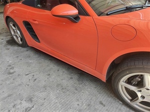 Minigonne laterali in fibra di carbonio, splitter laterali, pannello sottoporta, kit carrozzeria piccolo, modifica esterna per prestazioni per Porsche 718 981 Cayman Boxster - Product Image 3