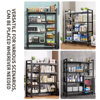 Étagère en Acier Multifonctionnelle Mobile pour la Maison avec Rangement Organisateur et Panier à Légumes