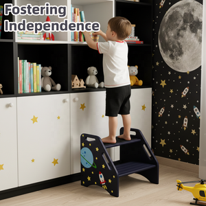 Bangku tangga anak terlaris bangku langkah kayu bambu sehat bangku langkah aman dengan alur antiselip cocok untuk kamar mandi/dapur - Product Image 2