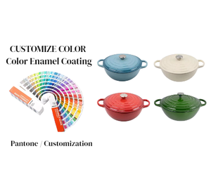 Casserole en <span class=keywords><strong>fonte</strong></span> émaillée antiadhésive de 3,8 kg <span class=keywords><strong>pour</strong></span> la cuisson et le mijotage – Indispensable <span class=keywords><strong>pour</strong></span> toutes les plaques de cuisson - Product Image 5