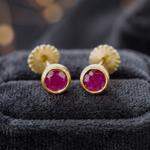 Magnifiques Boucles d'Oreilles Clous en Pierre Précieuse Rubis, Argent Sterling 925 Plaqué Rhodium, Bijoux de Mode pour Femme, Vente en Gros - Product Image 4