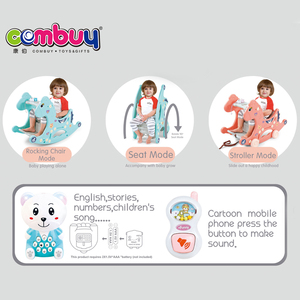 <span class=keywords><strong>3</strong></span> في 1 آلة التعلم المبكر للأطفال مقعد عربة أرجوحة كرسي بلاستيكي للركوب على لعبة طفل حصان هزاز - Product Image 6