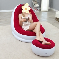Canapé gonflable avec repose-pieds gonflable - Canapé gonflable pliable portable Canapé paresseux pour la lecture Salon